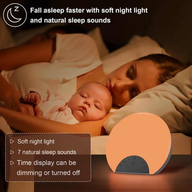 ANTDALIS Sunrise Alarm Clock Wake Up Light for Kids, Adults, Heavy Sleepers with Dual Alarms, Snooze, Sleep Aid with 7 Nature Sounds for Bedrooms with 8 Colors Night Light, FM Radio, Gift Ideas - Image 4